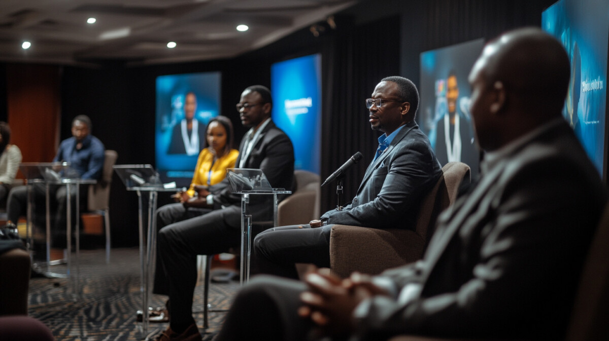 Press conference in Lusaka with Magnate and 1xBet banners in the background.