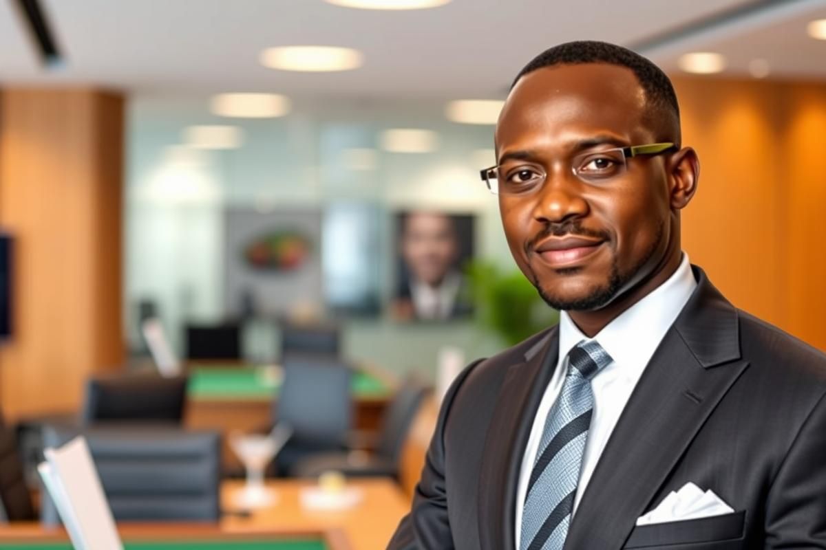 Professional African man in a suit, representing leadership in Nigeria's betting industry.