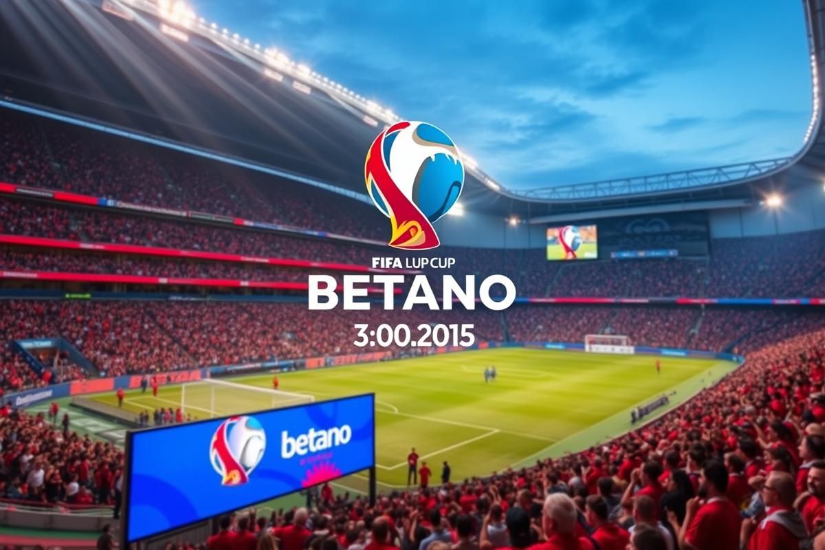A packed FIFA Club World Cup football stadium with Betano branding visible on advertising boards, symbolizing official sponsorship.