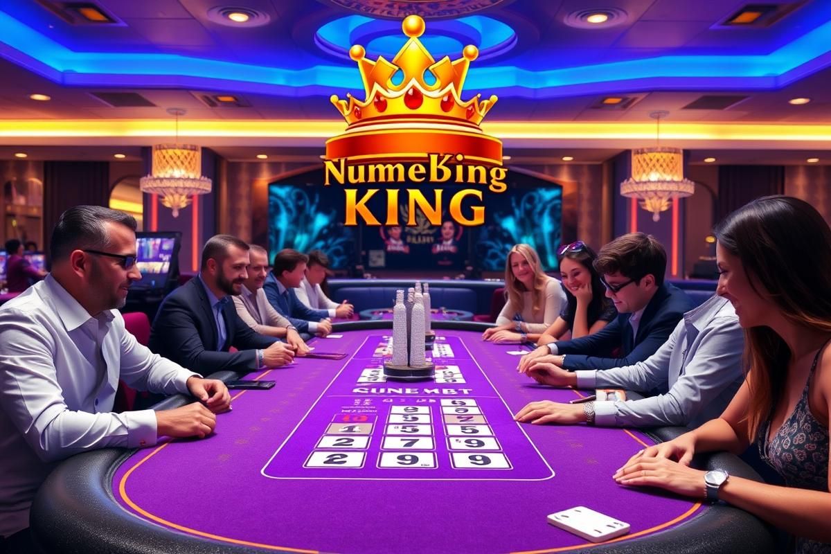A vibrant casino table showcasing SimplePlay’s newly launched table game 'Number King' with engaged players.