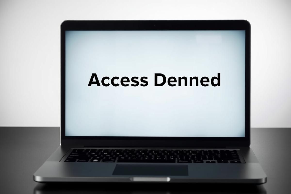 Laptop screen showing 'Access Denied,' symbolizing crackdown on illegal gambling.