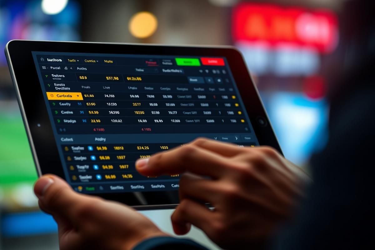 A bettor utilizing an online betting platform to analyze extra place offers and odds for horse racing.