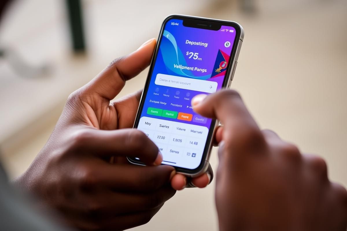A close-up of a Kenyan user transferring funds through a mobile money app into a licensed betting account.