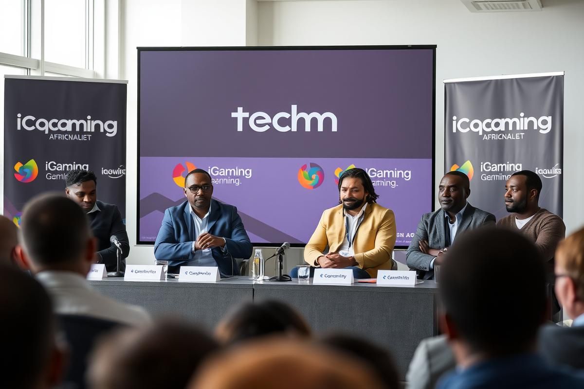 A professional panel discussion at the iGaming AFRIKA webinar featuring experts on AI and ML in gaming technology.