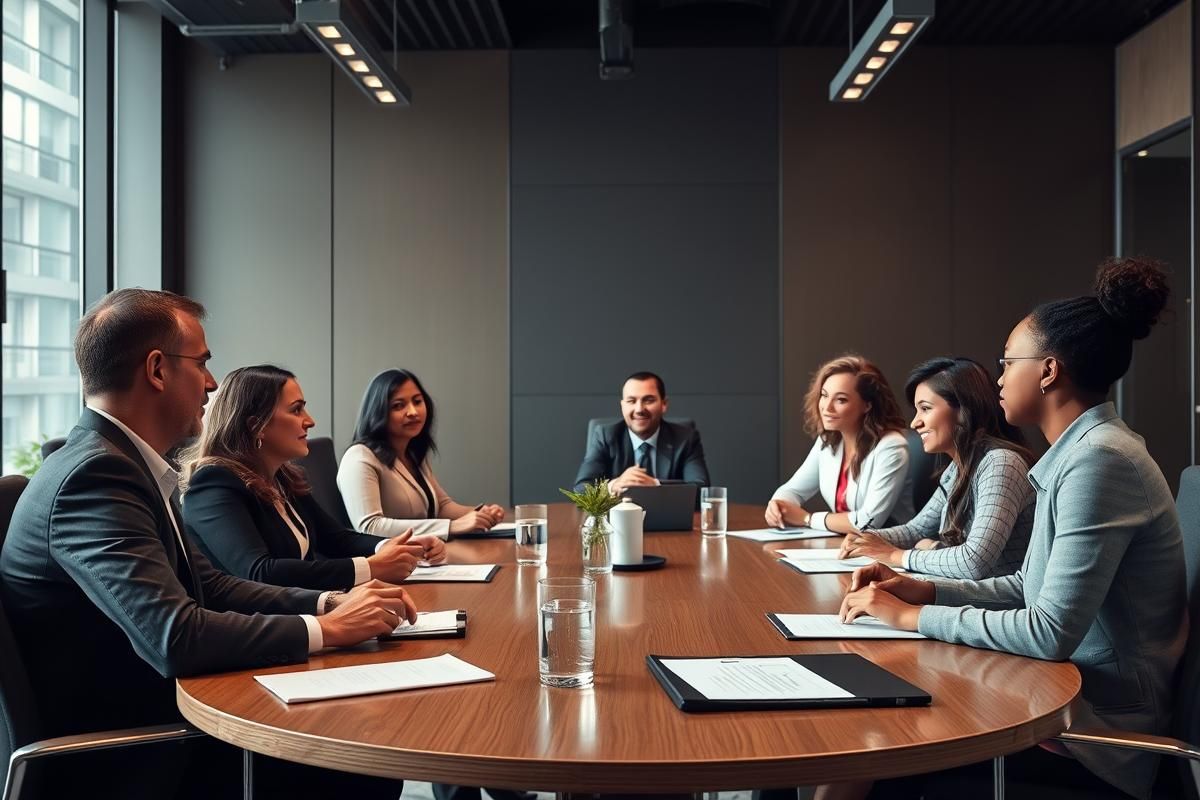 A professional training session with diverse employees learning about religious accommodation in the workplace.