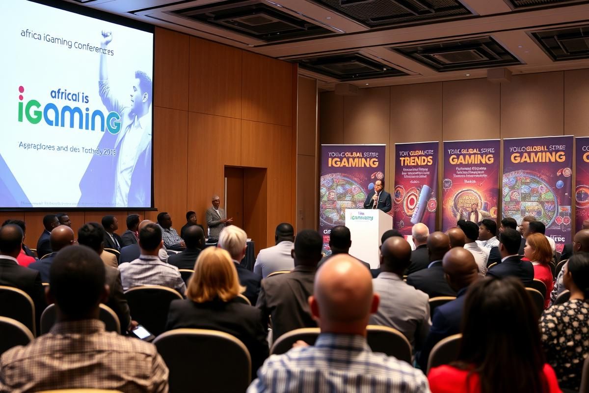 An African iGaming conference with professionals discussing industry regulations and growth opportunities.