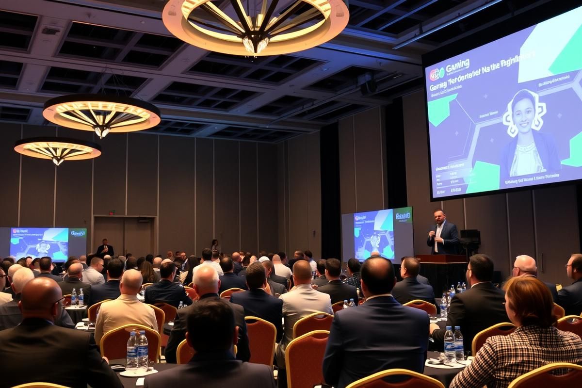 Conference with African gaming industry leaders and international experts discussing market trends.