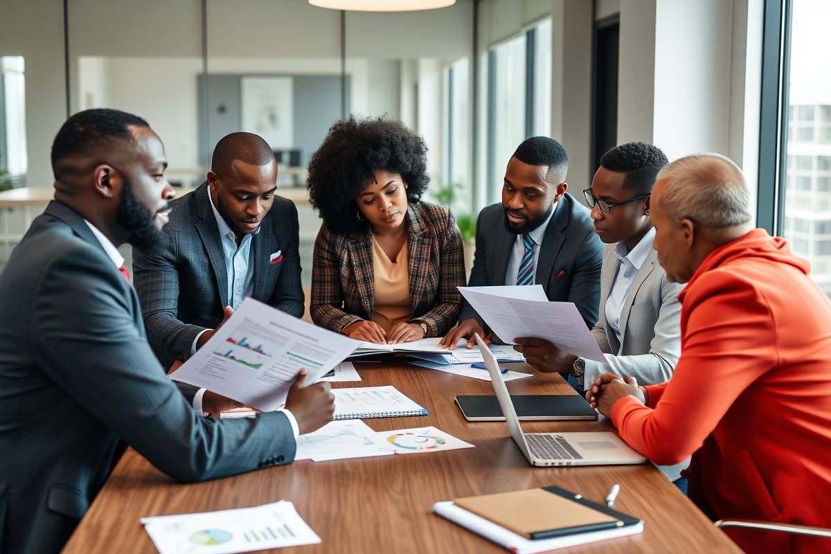 Internal Audit Committee of the Gaming Commission of Ghana in a collaborative policy review meeting in a modern office.