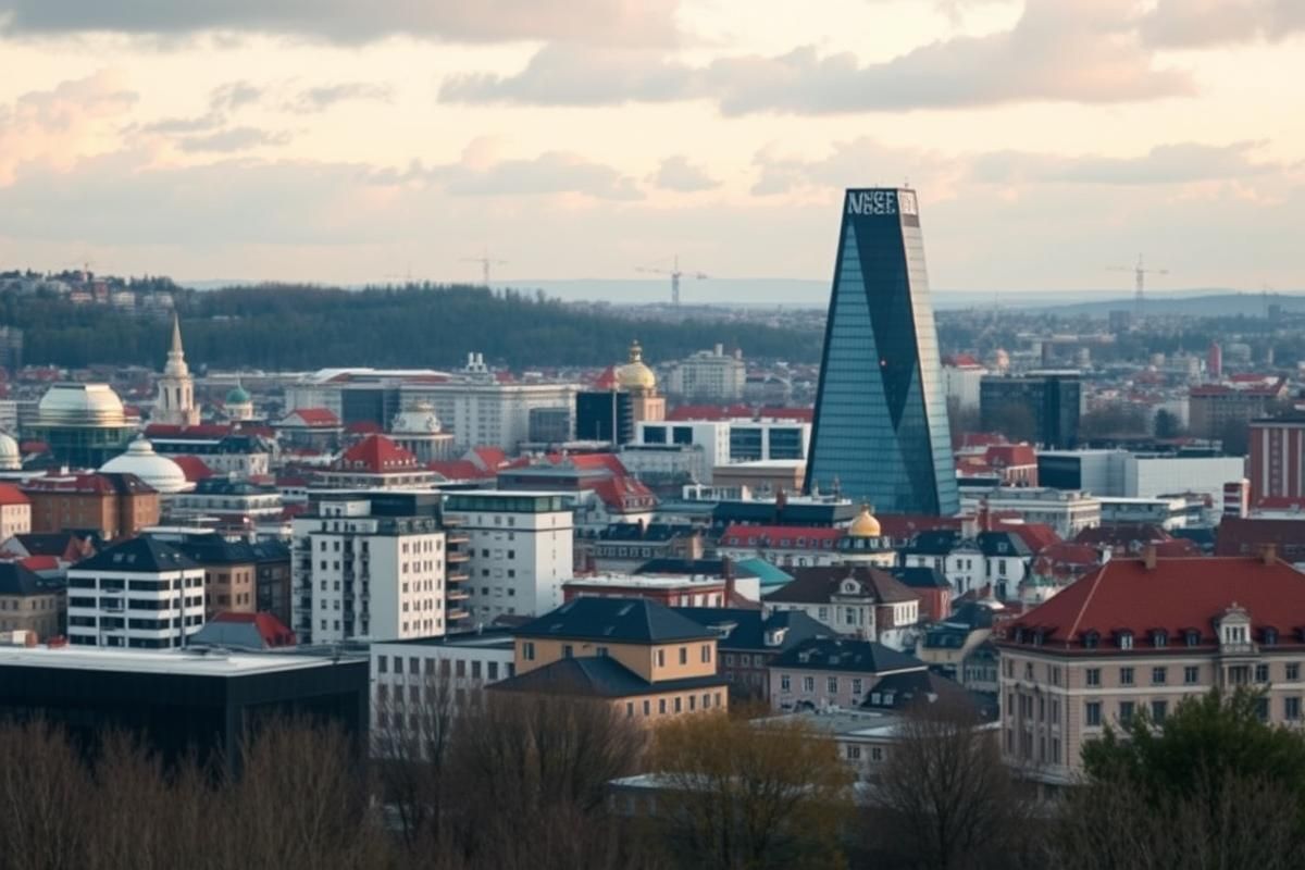 Scandinavian cityscape with a focus on consumer protection, reflecting gambling regulations.