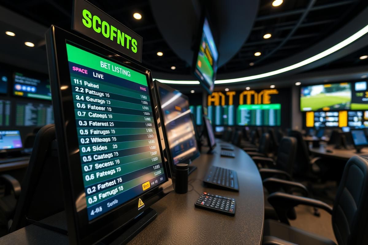 A betting terminal displaying live horse racing odds with extra place promotions on the screen.