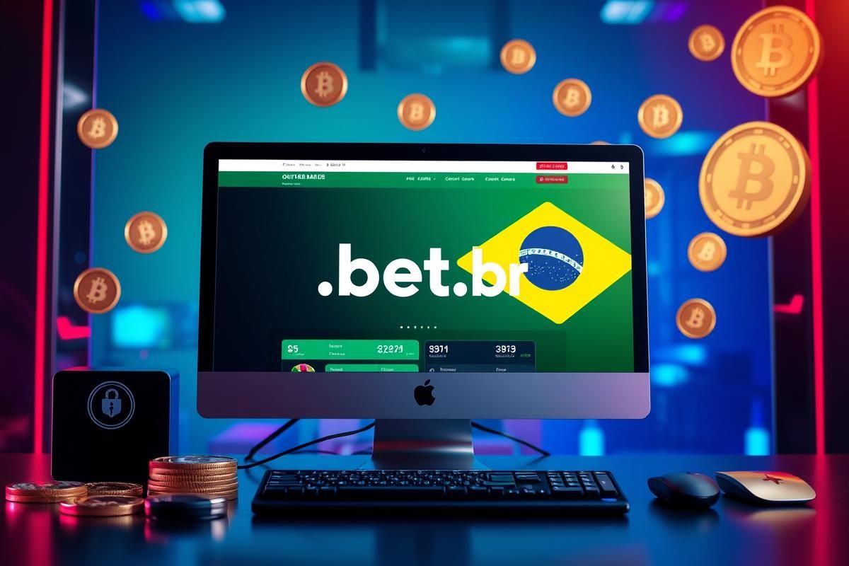 Image of Brazil’s legal online gambling site with a .bet.br domain and cryptocurrency icons, highlighting the impact of regulatory updates.