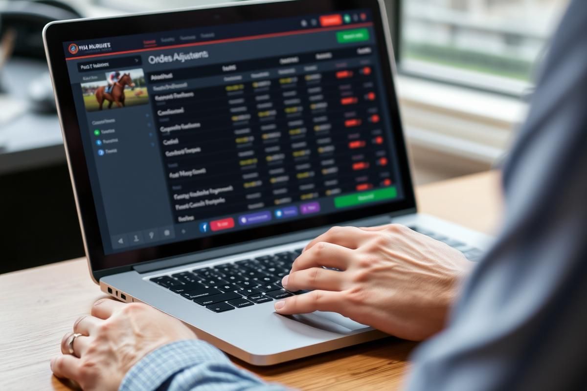 Screenshot of a bettor interacting with an online betting platform for horse racing.
